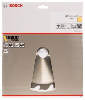 Пильный диск Construct Wood 235 x 30/25 x 2,8 mm, 16 2608640636
